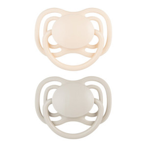 Cumlík Canpol Babies Dental Air silikónový, symetrický 2ks/krémový